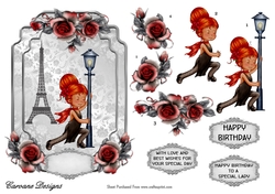 Last Tango in Paris - 7x5 inch topper with decoupage