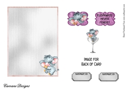 Matching blank insert for the design sheet - Nellie in a Wine Glass
