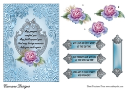 Sympathy 2 - A5 card front with decoupage