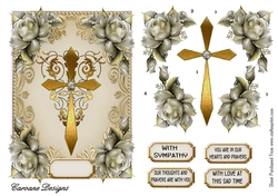 Sympathy 4 - A5 card front with decoupage