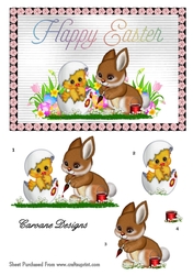 Vintage Easter 1 - A5 card front with decoupage