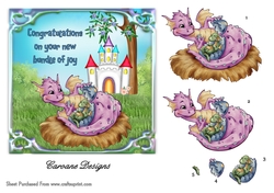 New Arrival - 6x6 inch card front with decoupage,