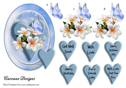 Pretty Butterfly - 7x5 inch topper with decoupage