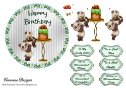 Cake Yum Yum - 6 inch circular topper with decoupage