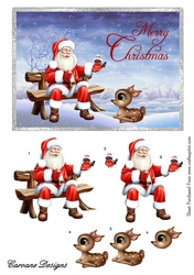 What Would You Like for Christmas - 7x5 inch card front with decoupage