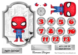 Spider Boy - 7x5 inch topper with decoupage