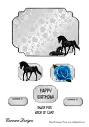 Matching insert sheet for the design sheet - The Black Horse