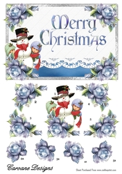 Merry Christmas 1 - A5 card front with decoupage