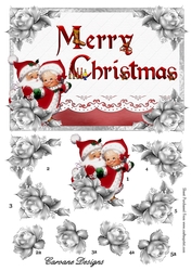 Merry Christmas 2 - A5 card front with decoupage
