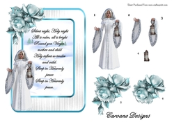 Carols at Christmas 4 - 7x5 inch card front with decoupage