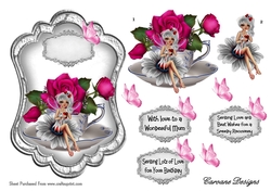 Flower Fairy 2 - 7x5 inch card front with decoupage