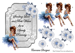 Get Well Soon 10 - 7x5 inch card front with decoupage