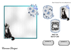 Matching blank insert for the design sheet - Crazy Cat Lady 3