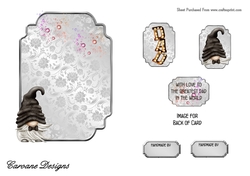 Matching blank insert for the design sheet - Fathers Day Posh Car Gnome