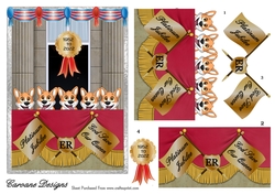Queens Jubilee 2 - 7x5 inch card front with decoupage