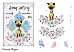 Cute Cats 2 - 7x5 inch card front with decoupage