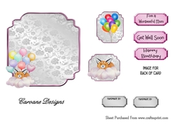 Matching blank insert sheet for the design sheet - Childrens Foxy Birthday Wishes