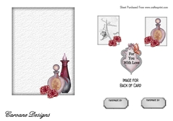 Matching blank insert for the design sheet - Parisian Perfumes