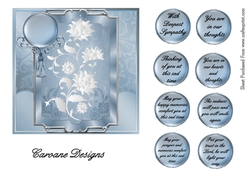 Sympathy 16 - 6x6 inch card front with decoupage