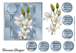 Sympathy 17 - 6x6 inch card front with decoupage