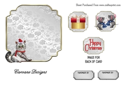 Matching blank insert for the design sheet - Crazy Christmas Cats 2