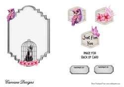 Matching insert sheet for the design sheet - Cat in a Birdcage