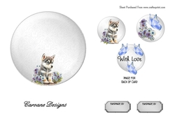 Matching insert sheet for the design sheet - Beautiful Husky Puppy