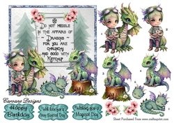 Image of cup1208040_21555 - Dragon Days 2 - 6x6 inch card front with decoupage