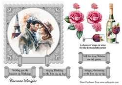 Love is in The Air 2 - 6x6 inch card front with decoupage