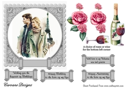 Love is in The Air 3 - 6x6 inch card front with decoupage