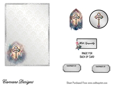 Matching insert sheet for the design sheet - Church Windows 1, Sympathy.