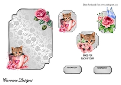 Matching insert sheet for the design sheet - Kitties and Teacups 1,