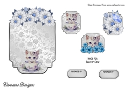 Matching insert sheet for the design sheet - Kitties and Teacups 2,