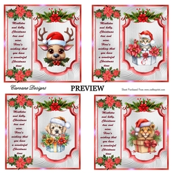 Christmas Cuties Bumper Kit 33 - 9 sheets, Card fronts, decoupage, inserts, and greeting boxes 