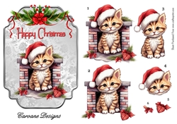 Waiting for Santa - 7x5 inch topper with decoupage