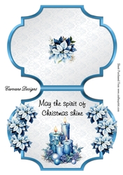 Christmas Candles - 2 Page Shaped card mini kit.