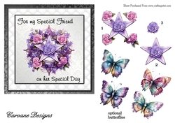 Special Friend 3 - 6x6 inch card front with decoupage