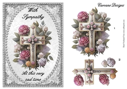 Sympathy 2 - A5 card front with decoupage