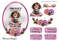 Cheeky Brats 1 - 7x5 inch oval topper with decoupage