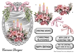 Candles for Christmas 1 - 7x5 inch oval topper with decoupage  