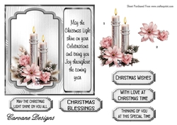 Candles for Christmas 4 - 6x6 inch card front with decoupage