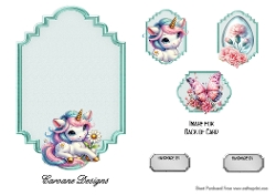 Matching insert sheet for the design sheet - Unicorns and Flowers 1