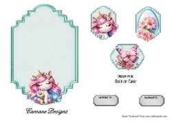 Matching insert sheet for the design sheet - Unicorns and Flowers 3