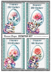 Unicorns and Flowers - Bumper Kit 76 - 9 page bumper kit