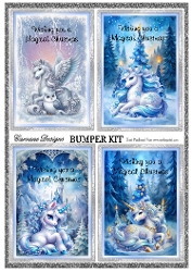 Image of cup1126499_21555 - A Unicorn for Christmas Bumper Kit 84 - 9 page bumper kit - card fronts, decoupage, inserts, made by boxes, images for back of card, preview