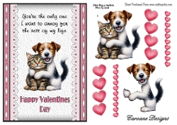 Funny Valentines 2 - A5 card front with decoupage