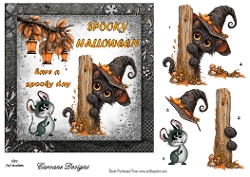 cup1465233_21555 - Spooky Halloween 2 - 7x7 inch card front with decoupage  