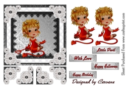  Little Devil - A4 card making sheet with decoupage.