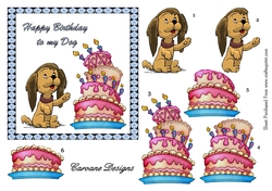Woof Woof Woof - A4 design sheet with decoupage