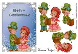 Carol Singers - A4 card sheet with decoupage